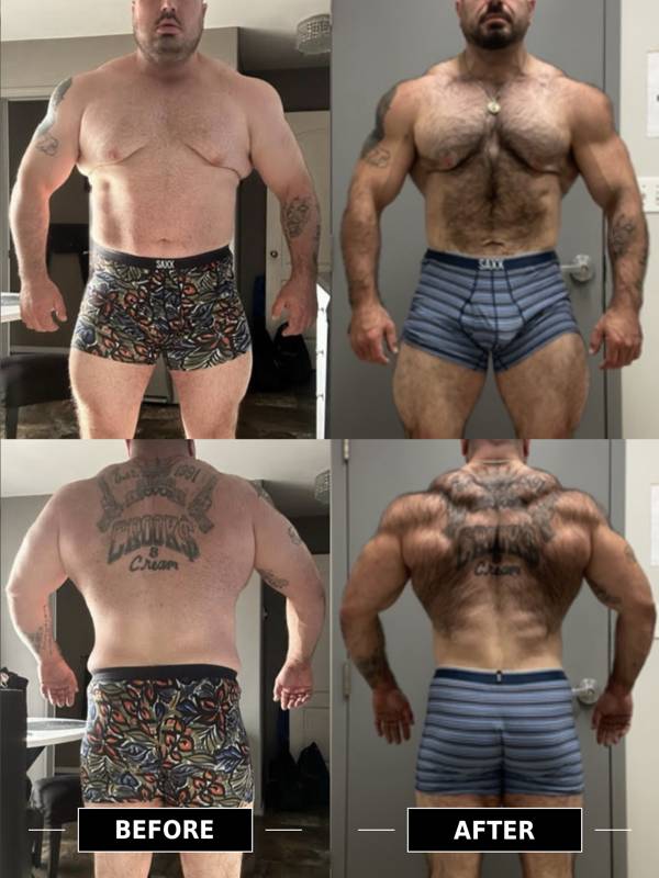 Client before and after transformation