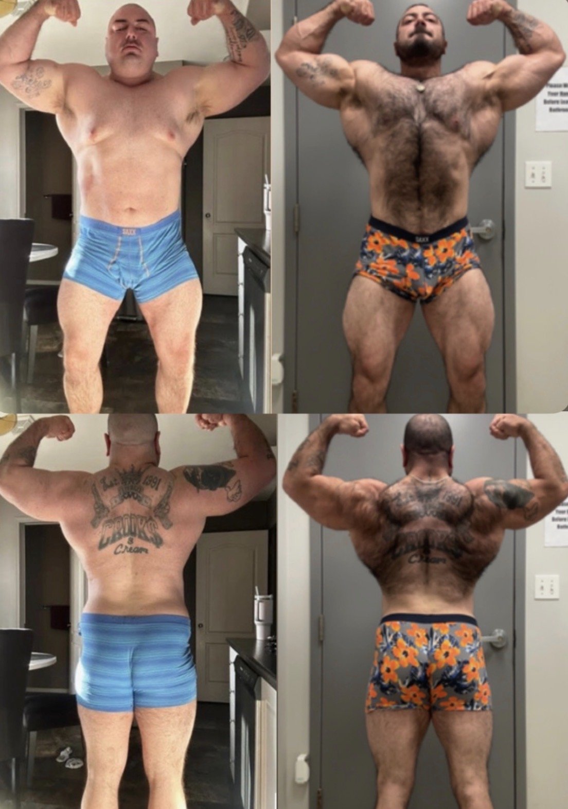 Client transformation - front and back, before and after